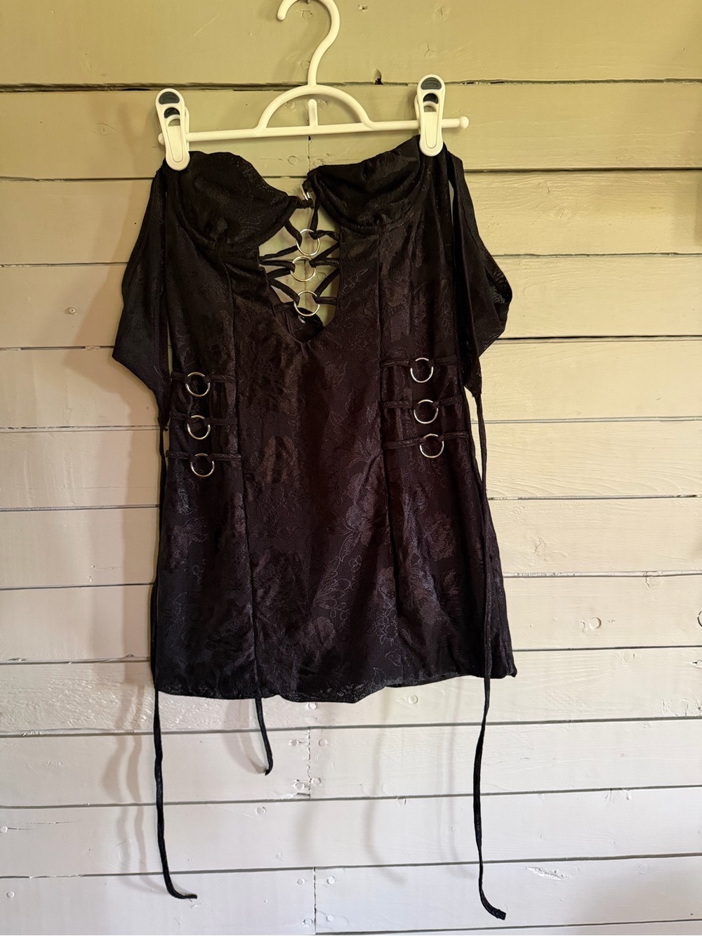 Fashion Nova Black Velvet Lace-Up Mini Dress - Picture 2 of 4